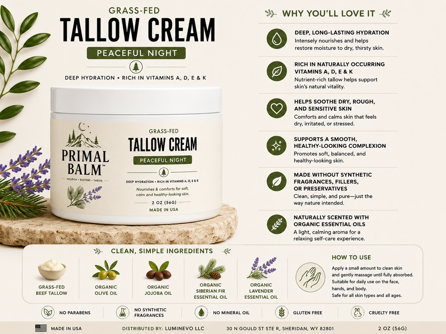 Tallow Cream Peaceful Night
