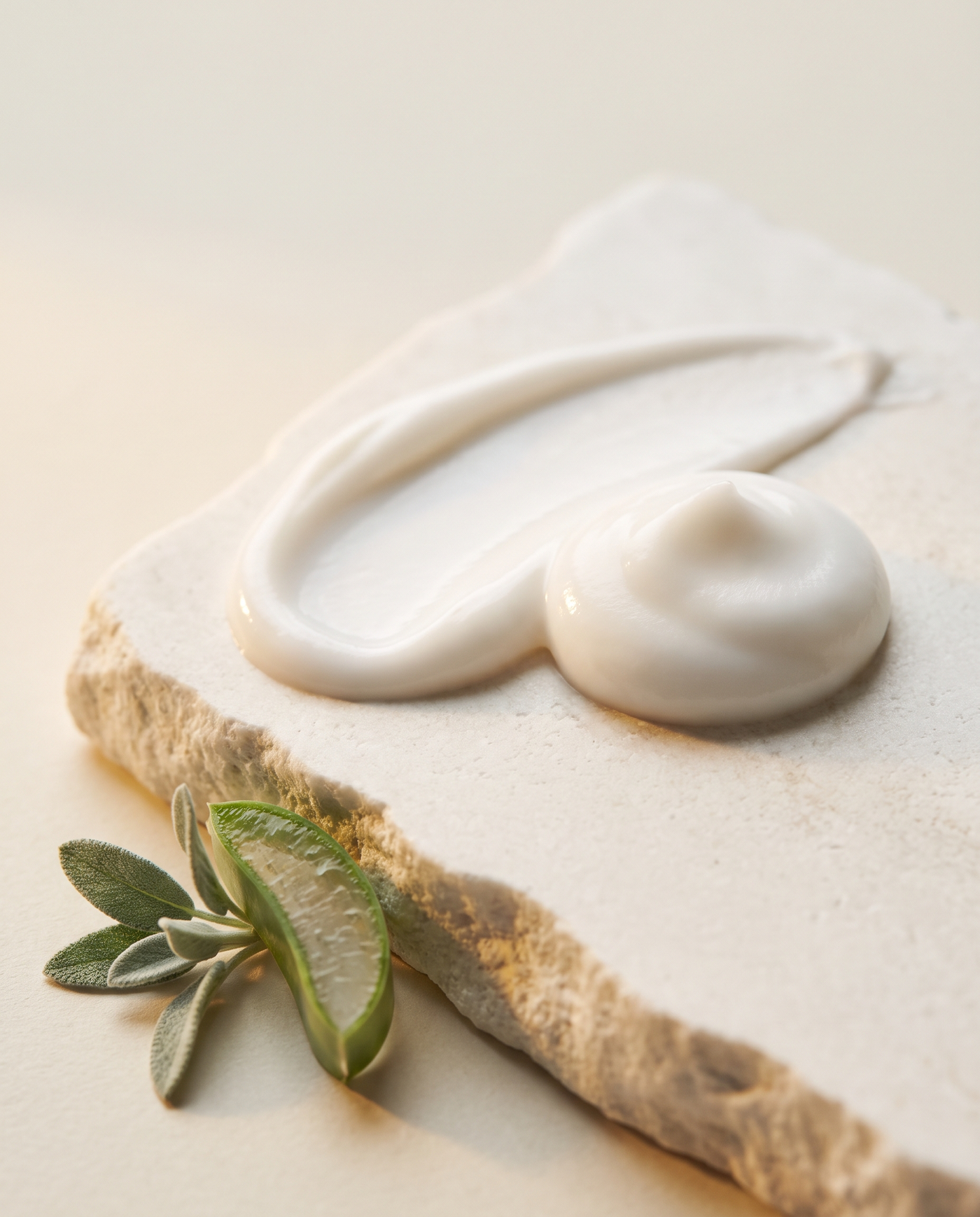 Texture de la crème post-épilatoire VELLORIA avec aloe vera